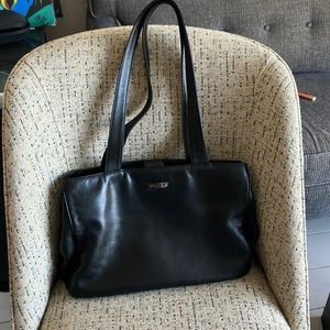 DKNY black leather bag